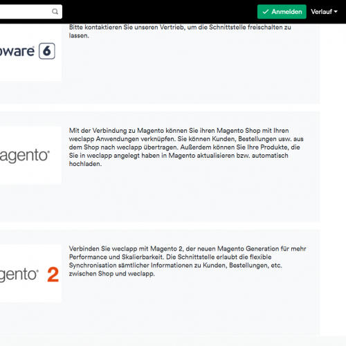 Magento anbinden